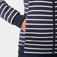 Women's Crew Fleece Jacket - 598 NAVY STRIPE
