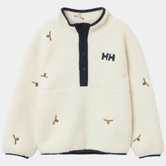 Kids' Frosty Pile Sweater - 034 CREAM LITTLE MOOSE EMBROIDERY