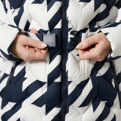 Women's Winter Bliss Modular Down Jacket - 597 NAVY HOUNDSTOOTH AOP