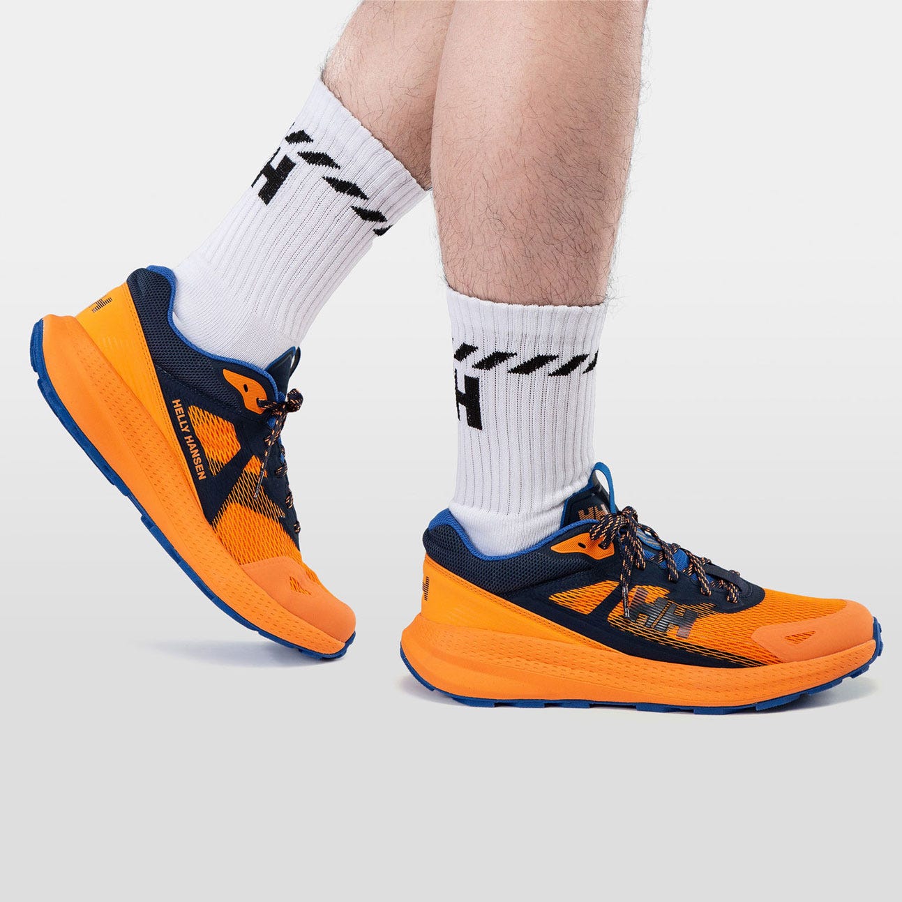 Men's Skyhawk Trail Running Shoes - 322 PAPAYA / EVENING BLUE