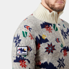 Men's Arctic Ocean Icelander Wool Knit ½ Zip Sweater - 001 WHITE