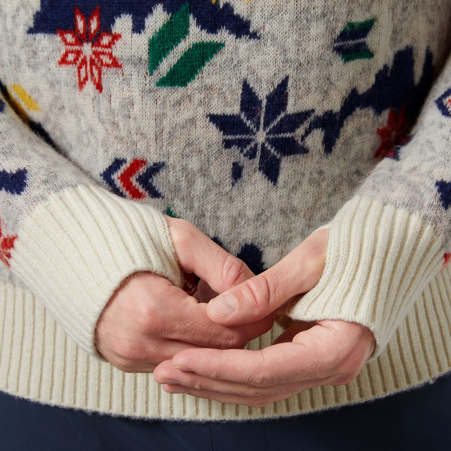 Men's Arctic Ocean Icelander Wool Knit ½ Zip Sweater - 001 WHITE