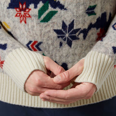 Men's Arctic Ocean Icelander Wool Knit ½ Zip Sweater - 001 WHITE