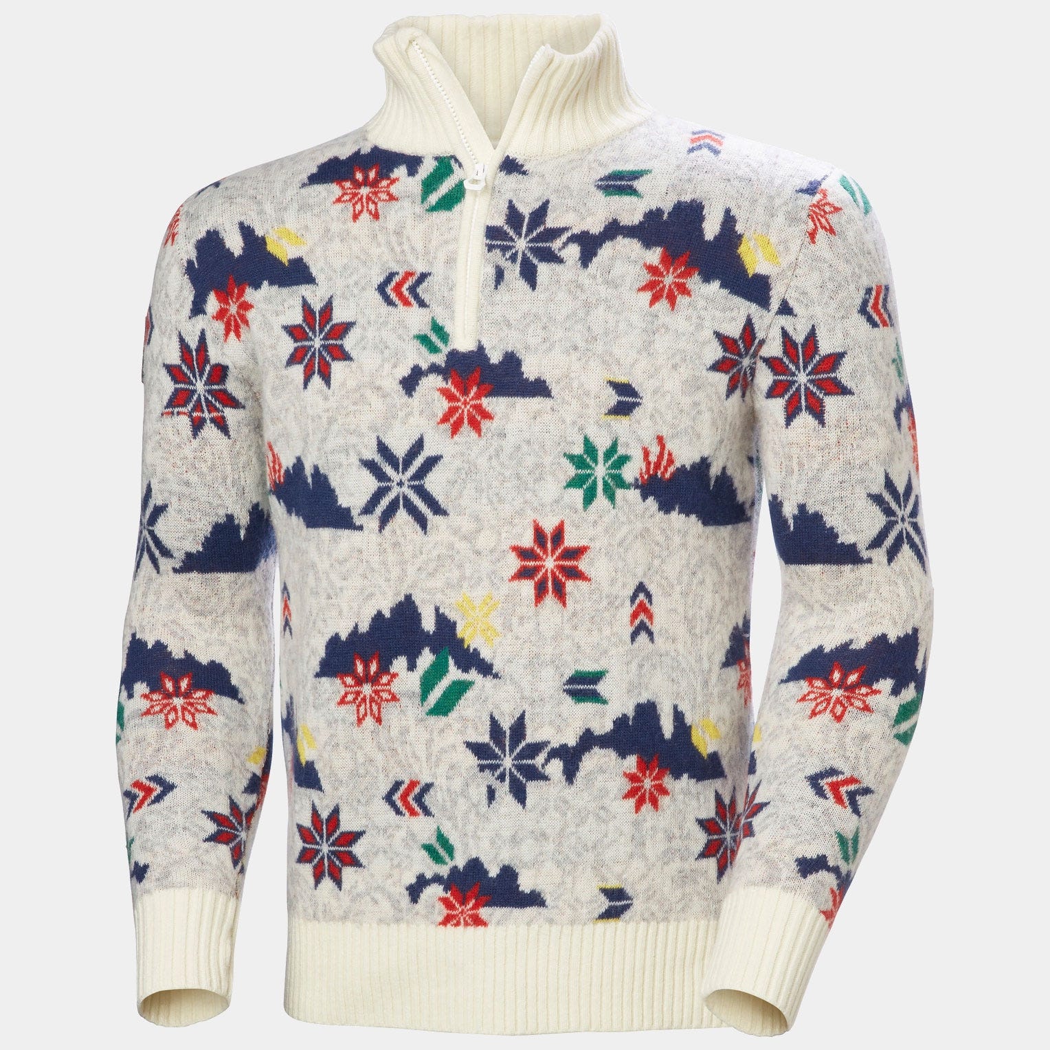 Men's Arctic Ocean Icelander Wool Knit ½ Zip Sweater - 001 WHITE