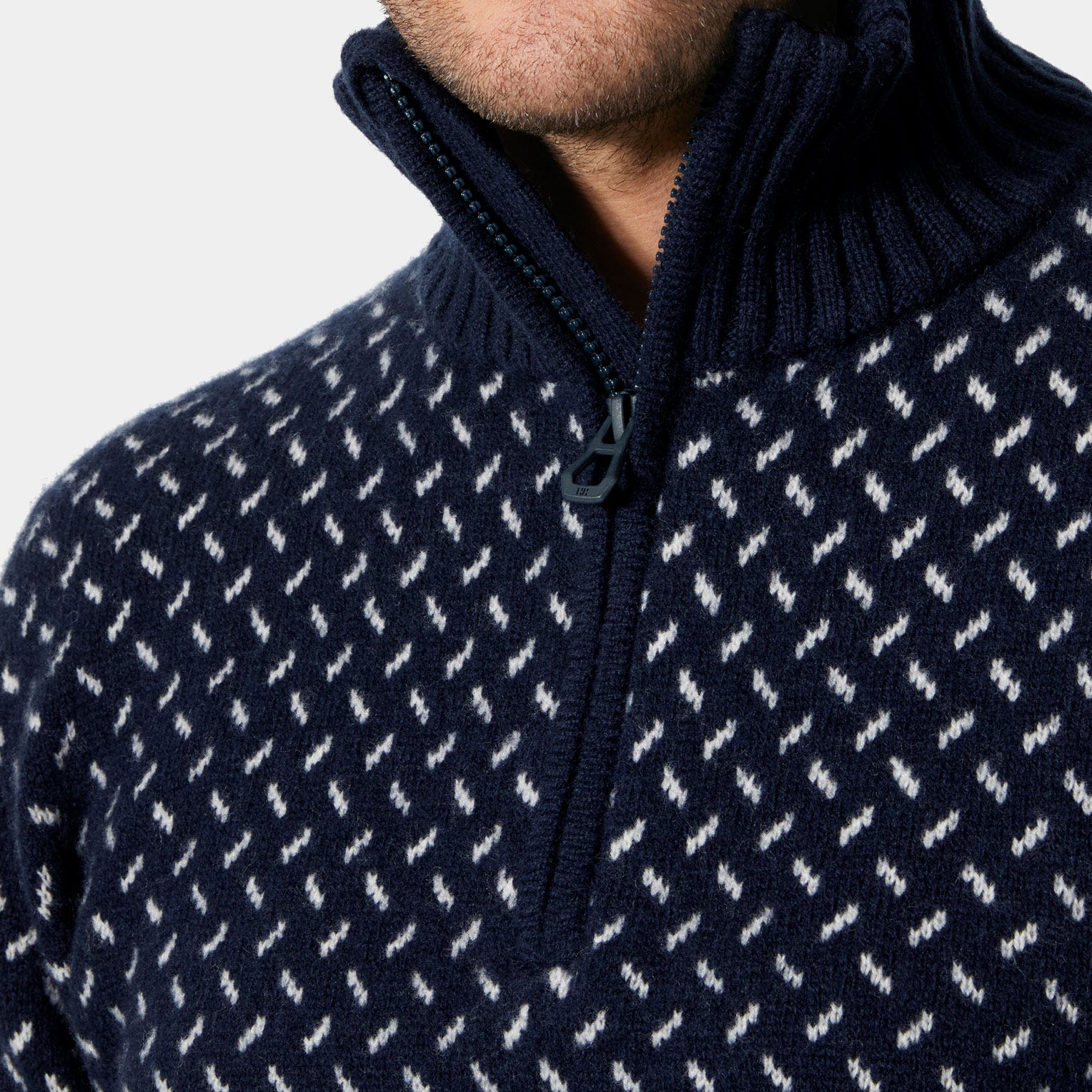 Men's Arctic Ocean Icelander Wool Knit ½ Zip Sweater - 596 NAVY