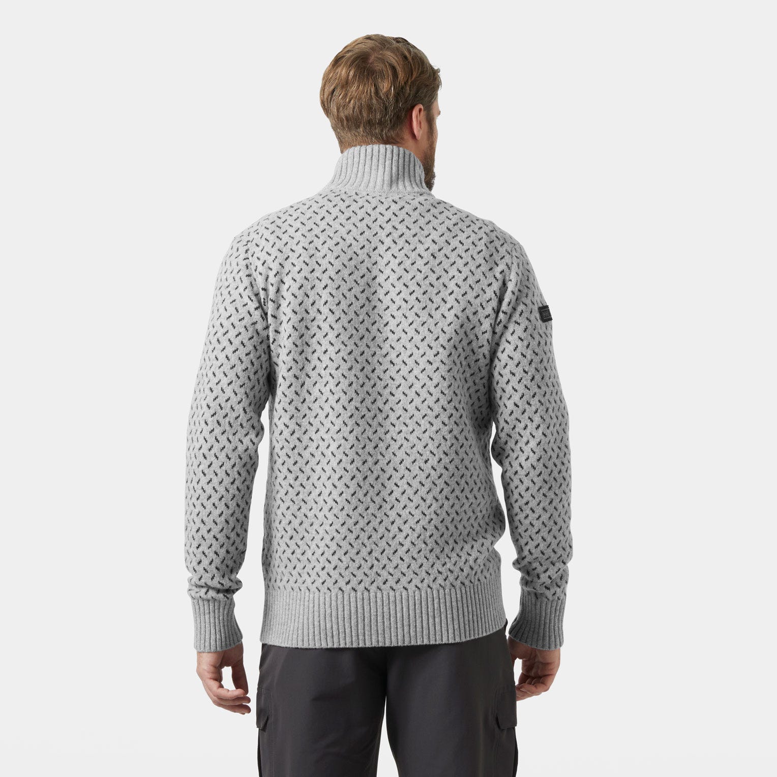 Men's Arctic Ocean Icelander Wool Knit ½ Zip Sweater - 949 GREY MELANGE