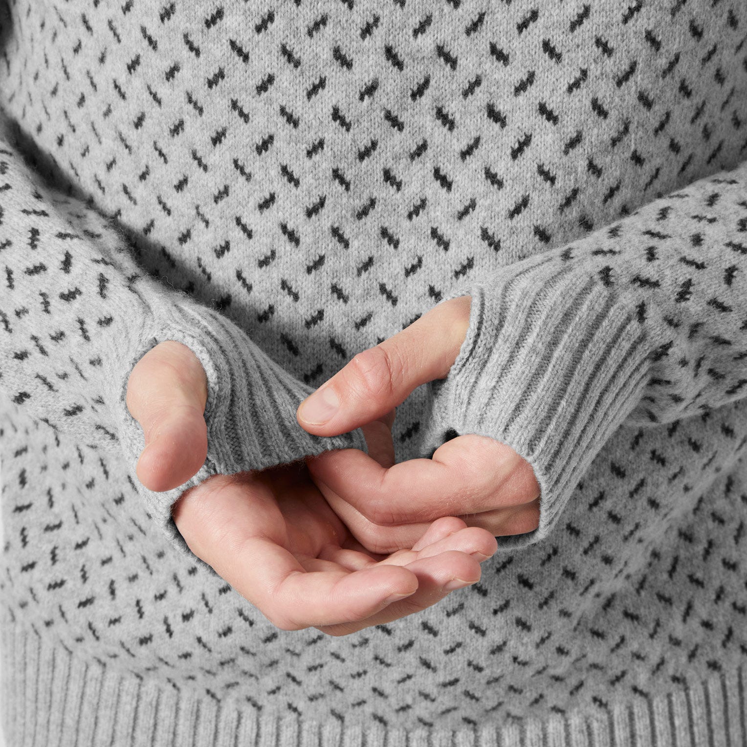 Men's Arctic Ocean Icelander Wool Knit ½ Zip Sweater - 949 GREY MELANGE