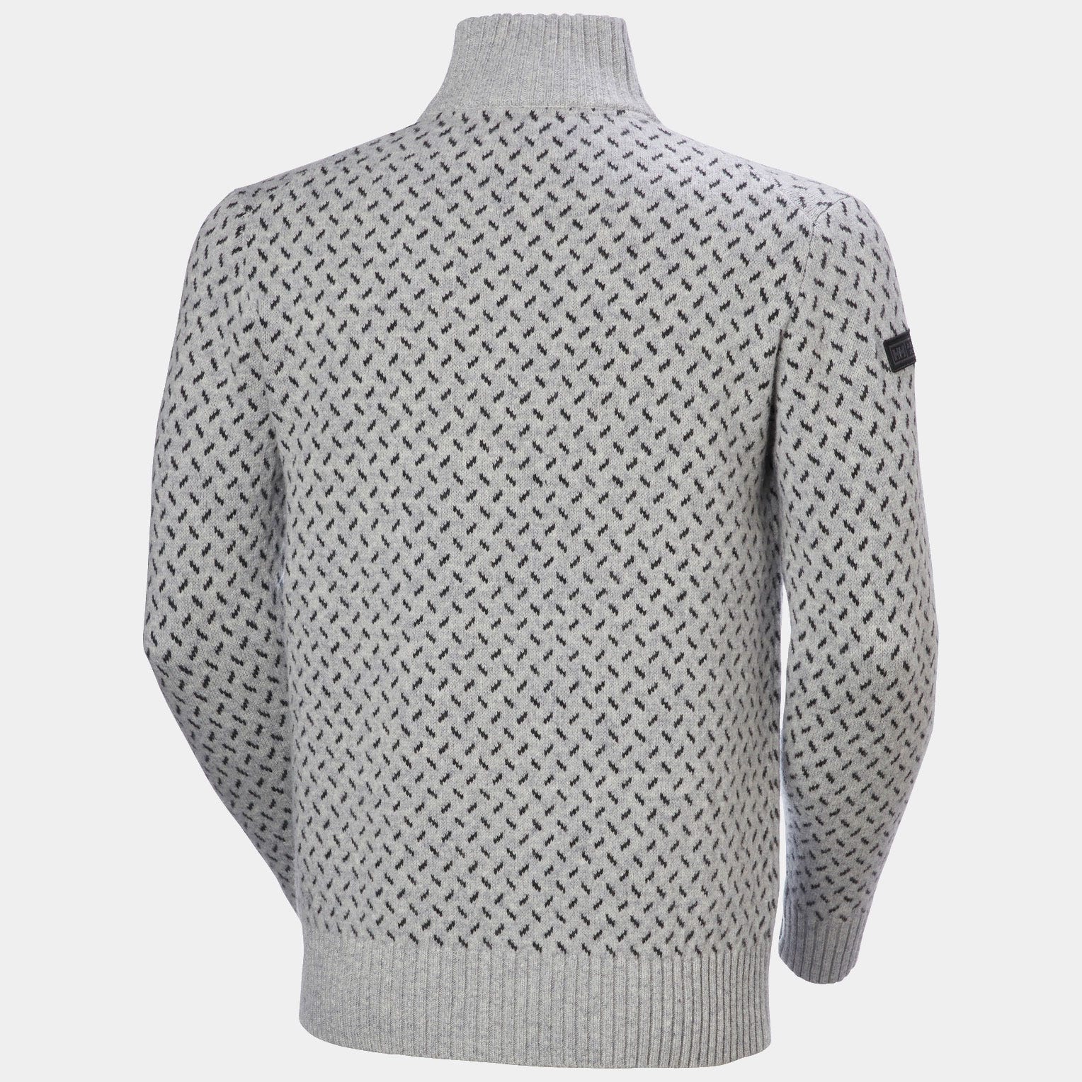 Men's Arctic Ocean Icelander Wool Knit ½ Zip Sweater - 949 GREY MELANGE