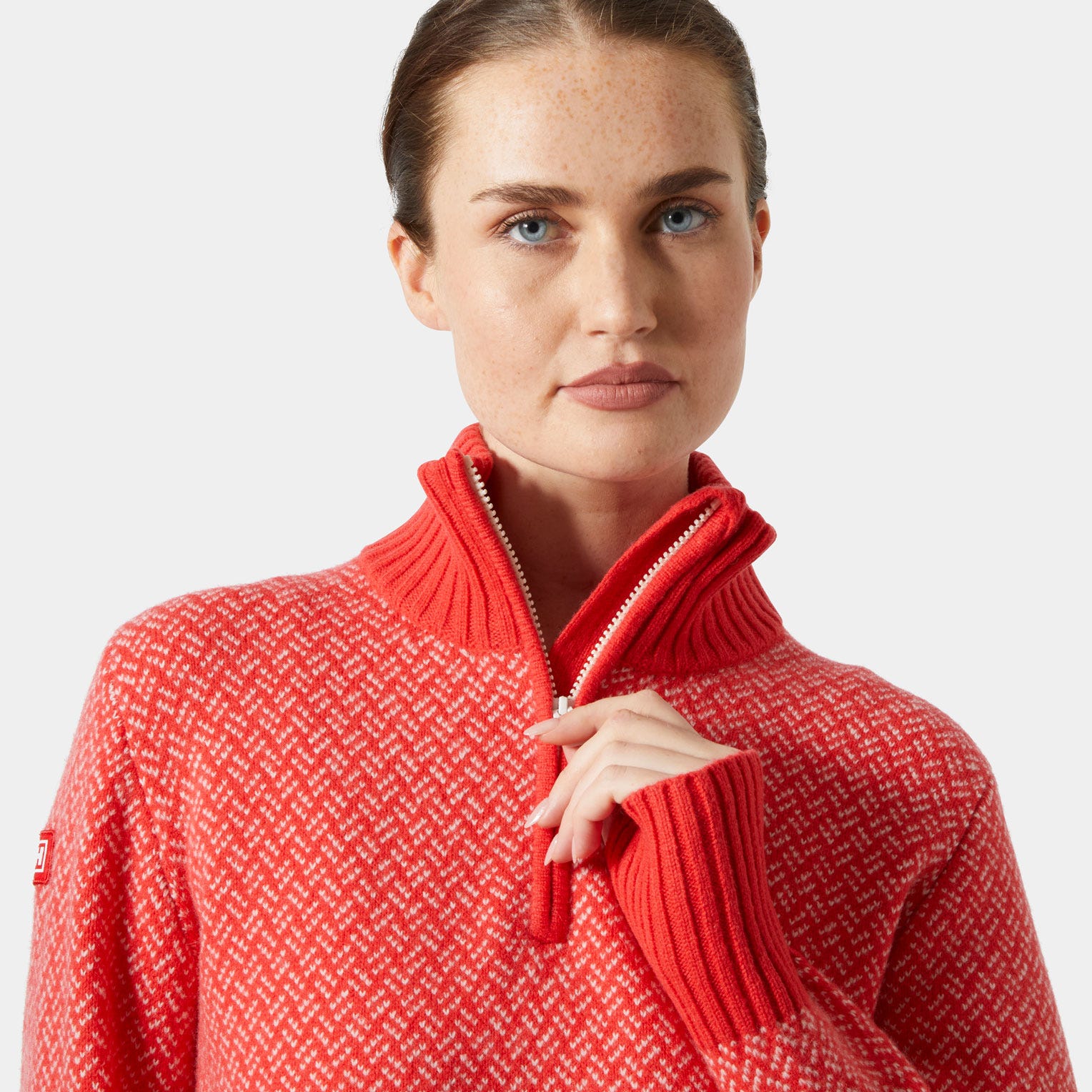 Women’s Arctic Ocean Iceland Wool Knit Sweater - 222 ALERT RED