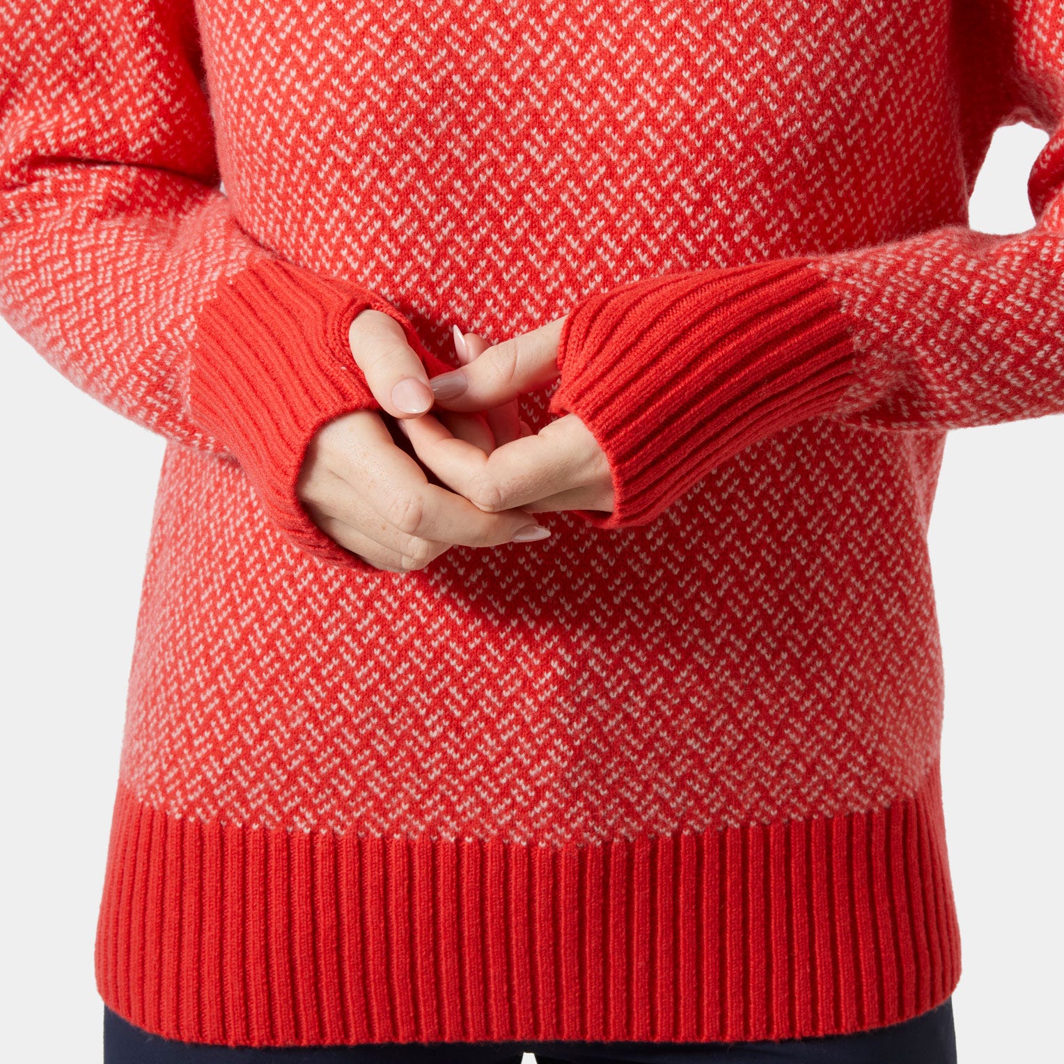 Women’s Arctic Ocean Iceland Wool Knit Sweater - 222 ALERT RED