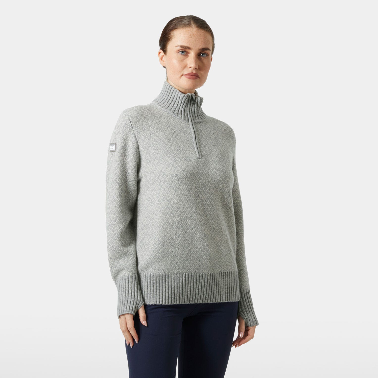 Women’s Arctic Ocean Iceland Wool Knit Sweater - 949 GREY MELANGE