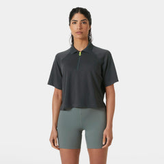 Women's Inshore Zip Crop Polo - 980 EBONY