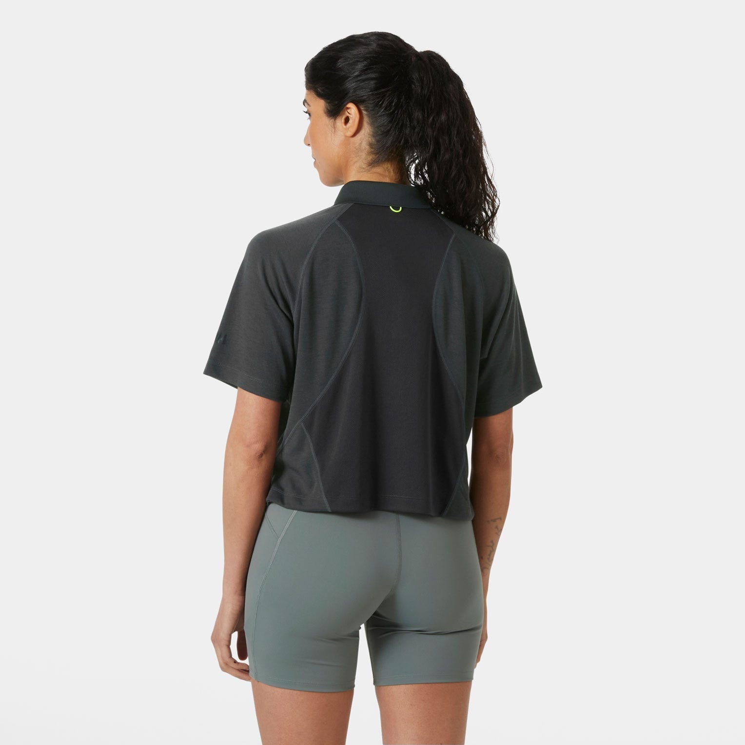 Women's Inshore Zip Crop Polo - 980 EBONY