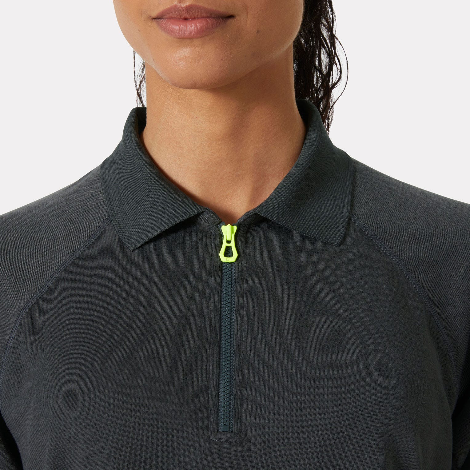Women's Inshore Zip Crop Polo - 980 EBONY