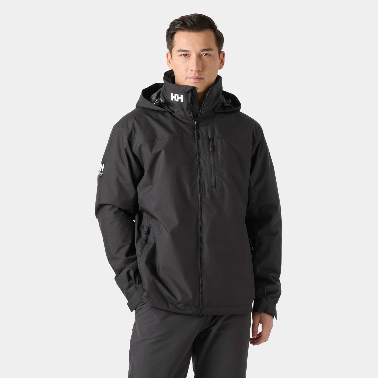 Men's Crew Hooded Pile Jacket - 990 BLACK