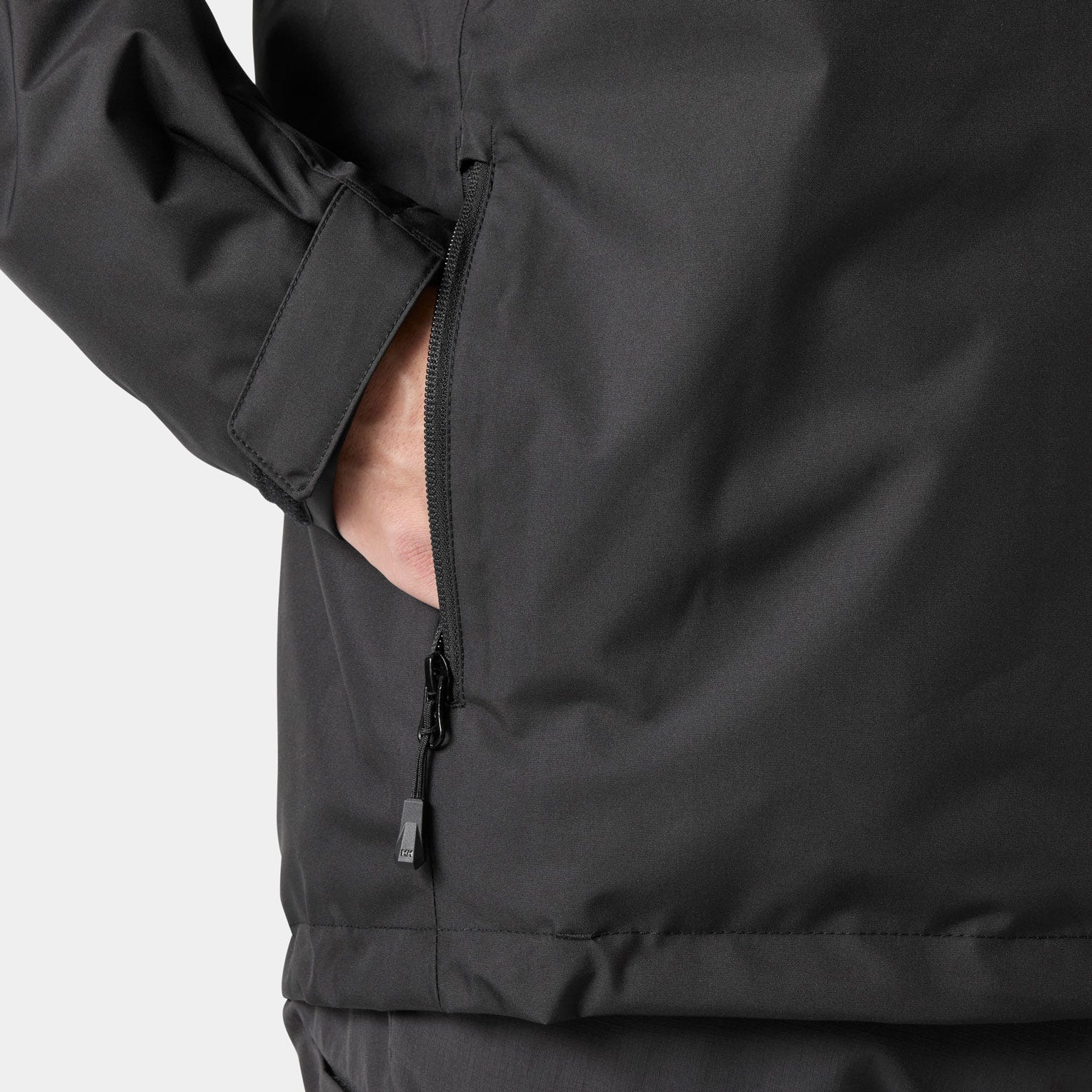 Men's Crew Hooded Pile Jacket - 990 BLACK