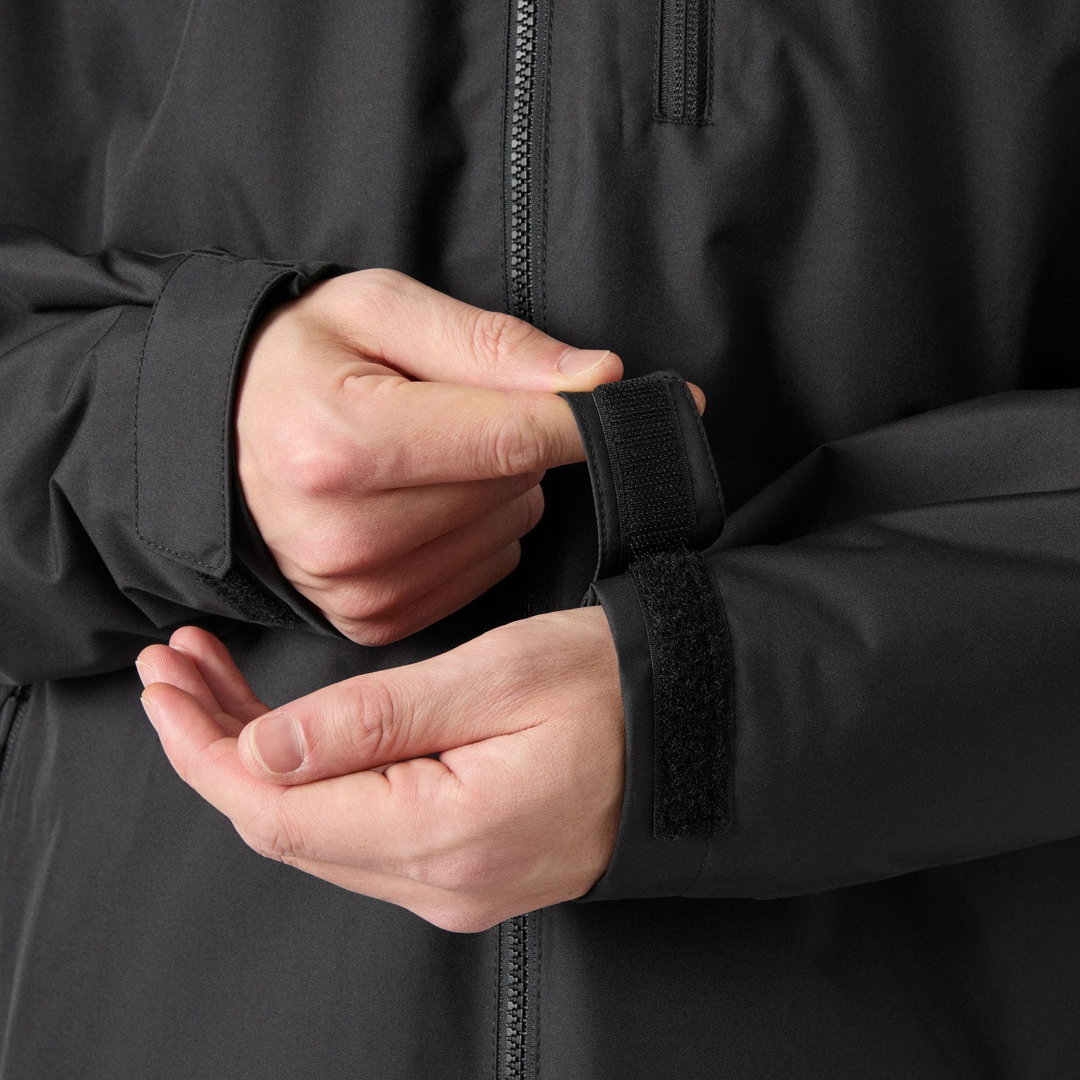 Men's Crew Hooded Pile Jacket - 990 BLACK