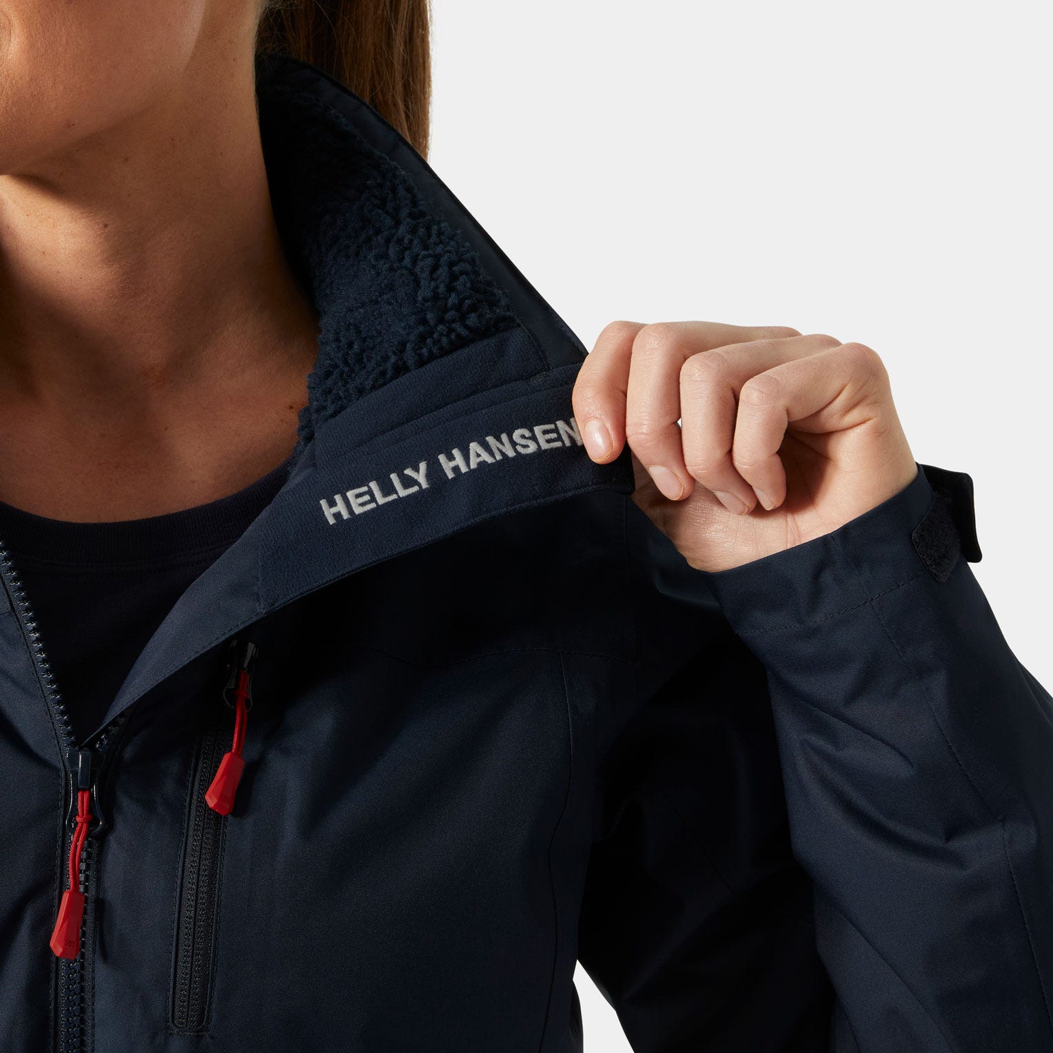 Women's Crew Hooded Pile Jacket - 597 NAVY