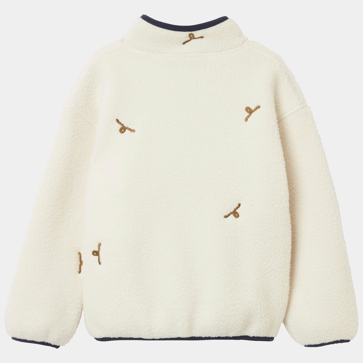 Kids' Frosty Pile Sweater - 034 CREAM LITTLE MOOSE EMBROIDERY
