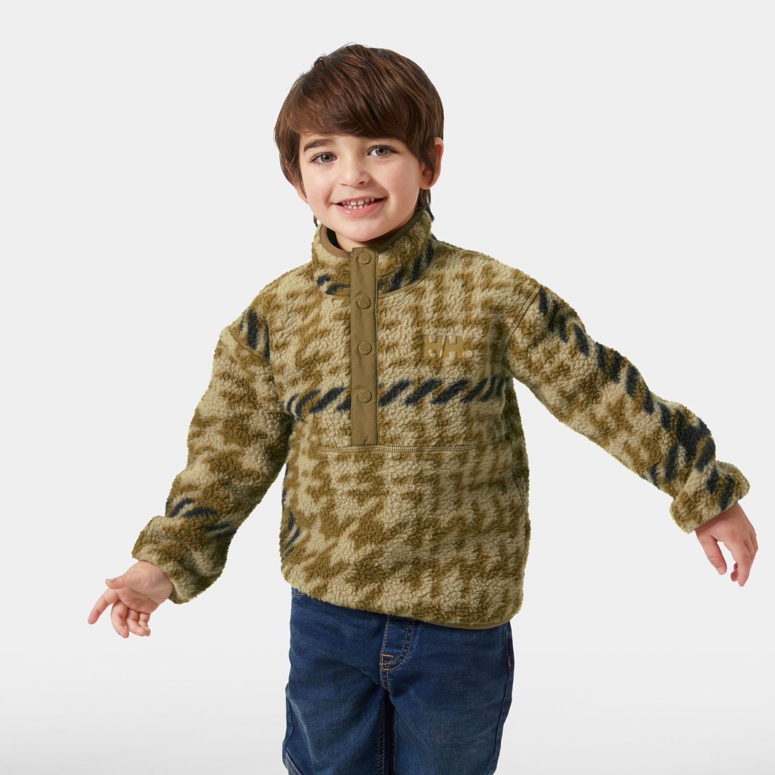 Kids' Frosty Pile Sweater - 718 SEPIA BROXBURN AOP