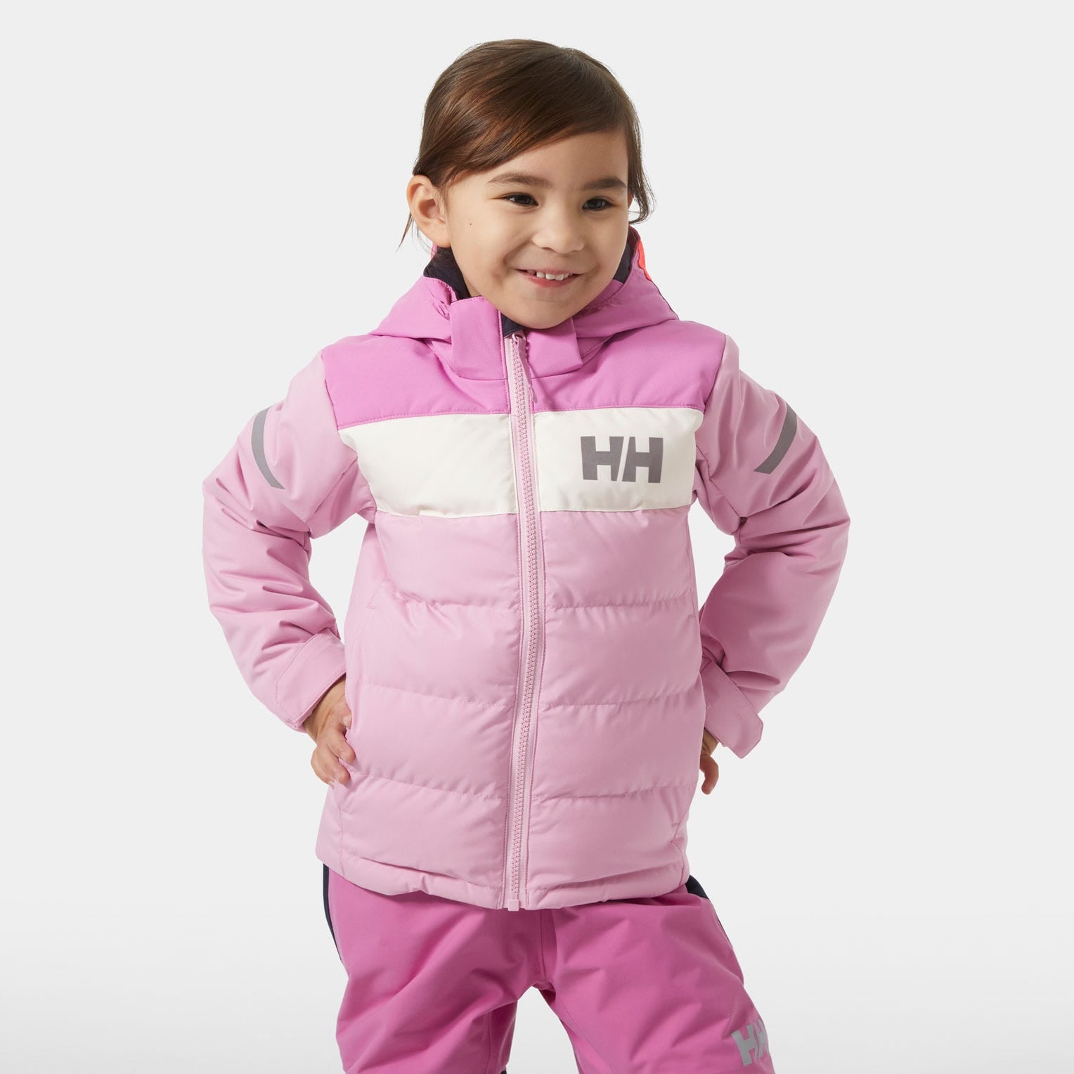 Kids’ Vertical Insulated Ski Jacket - 073 PINK LAVENDER
