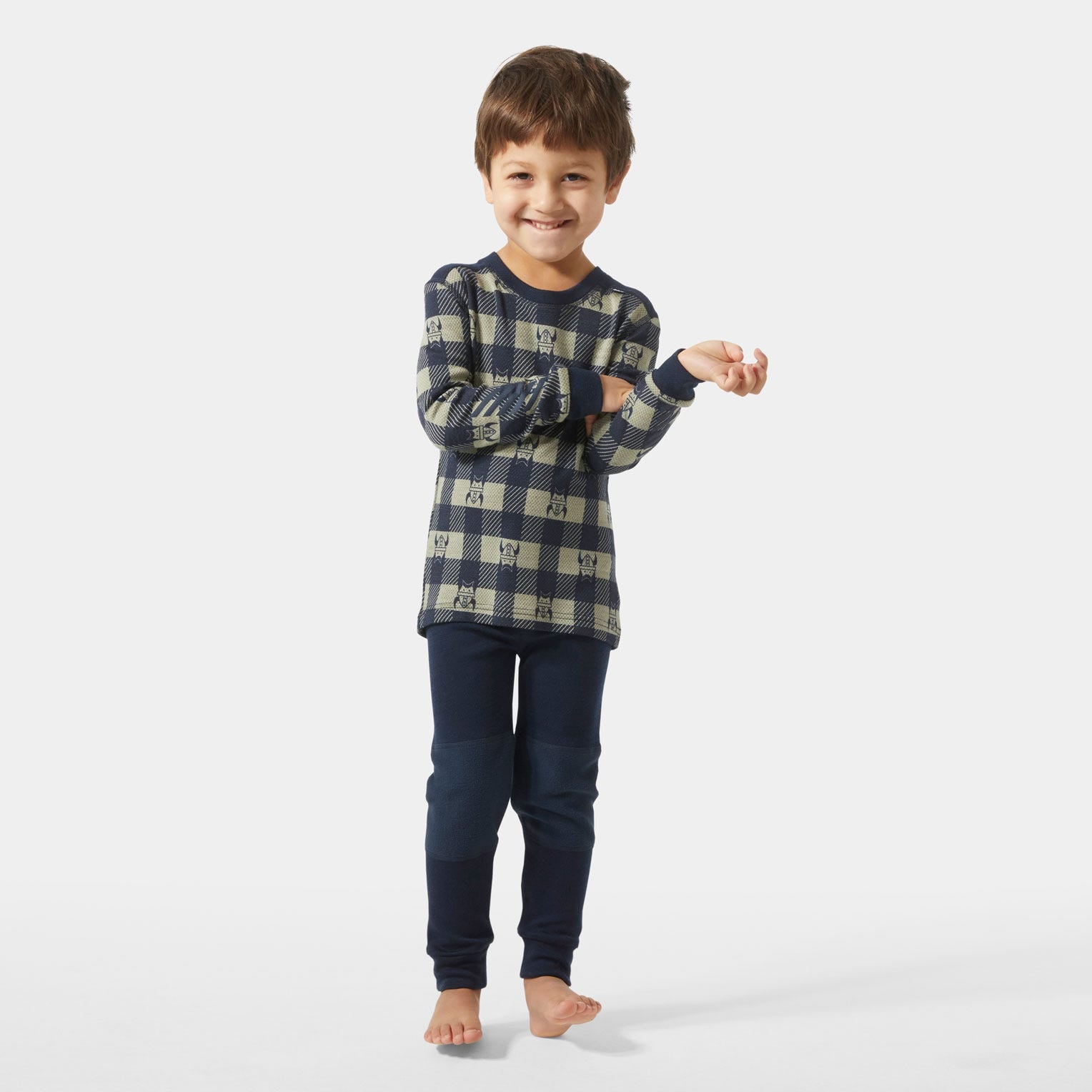 Kids' Graphic LIFA® Merino Wool Base Layer Set - 598 NAVY AOP