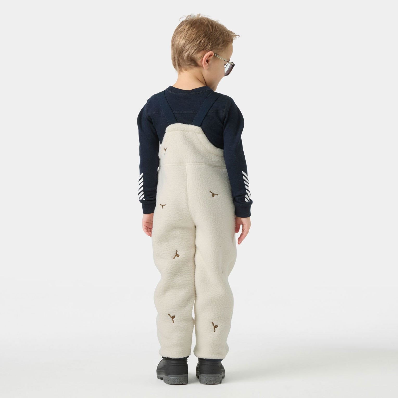 Kids’ Frosty Pile Bib Pants - 034 CREAM EMB