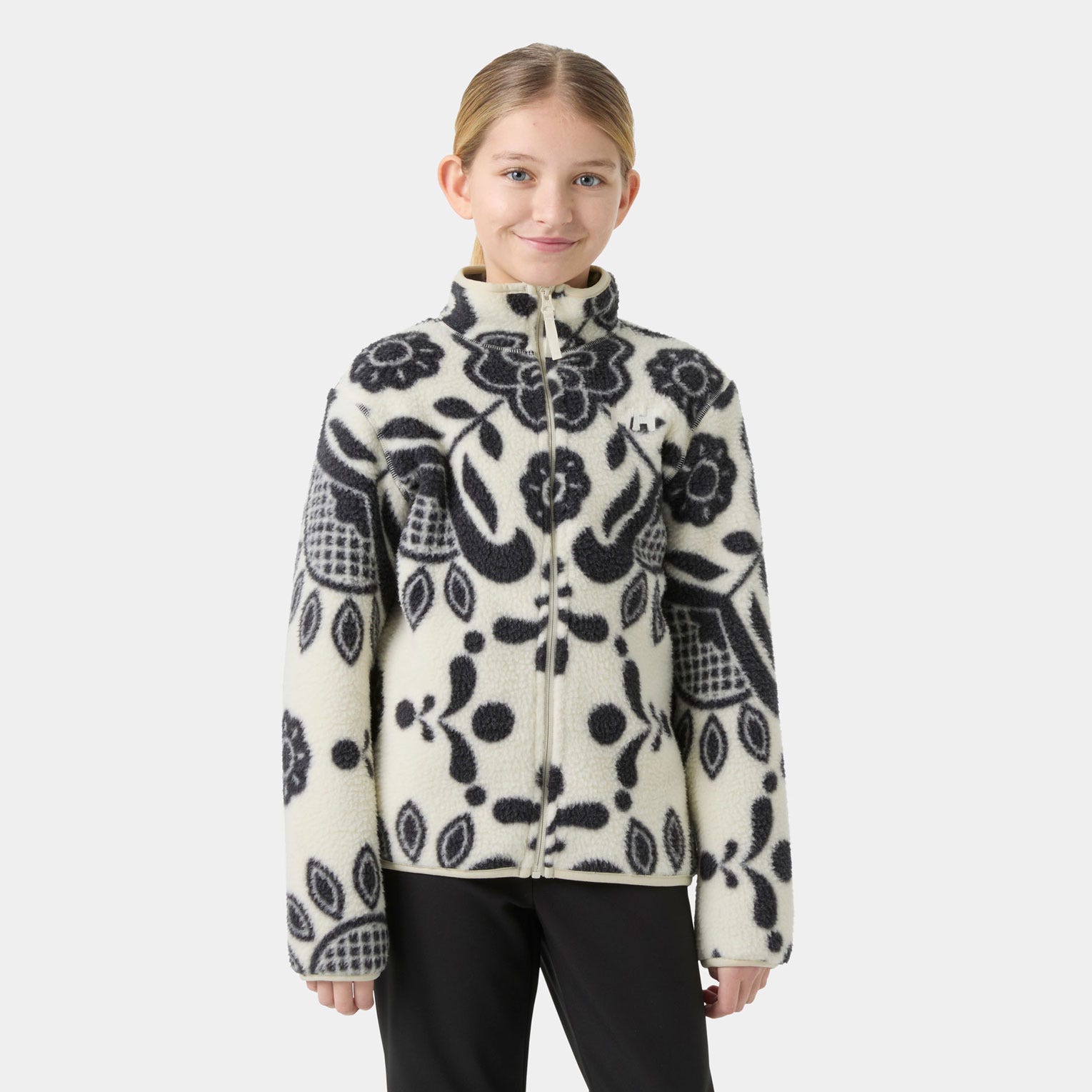 Juniors’ Frosty Pile Jacket - 991 BLACK/CREAM