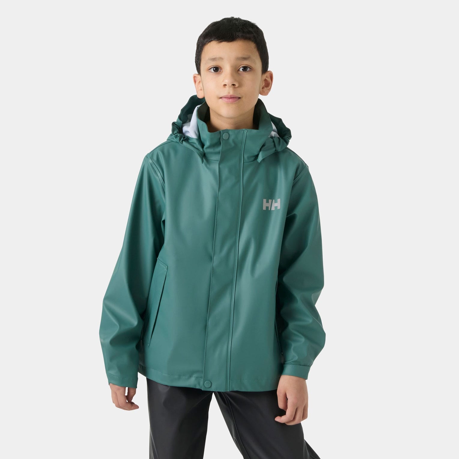 Juniors' Moss Rain Jacket - 494 OPAL GREEN