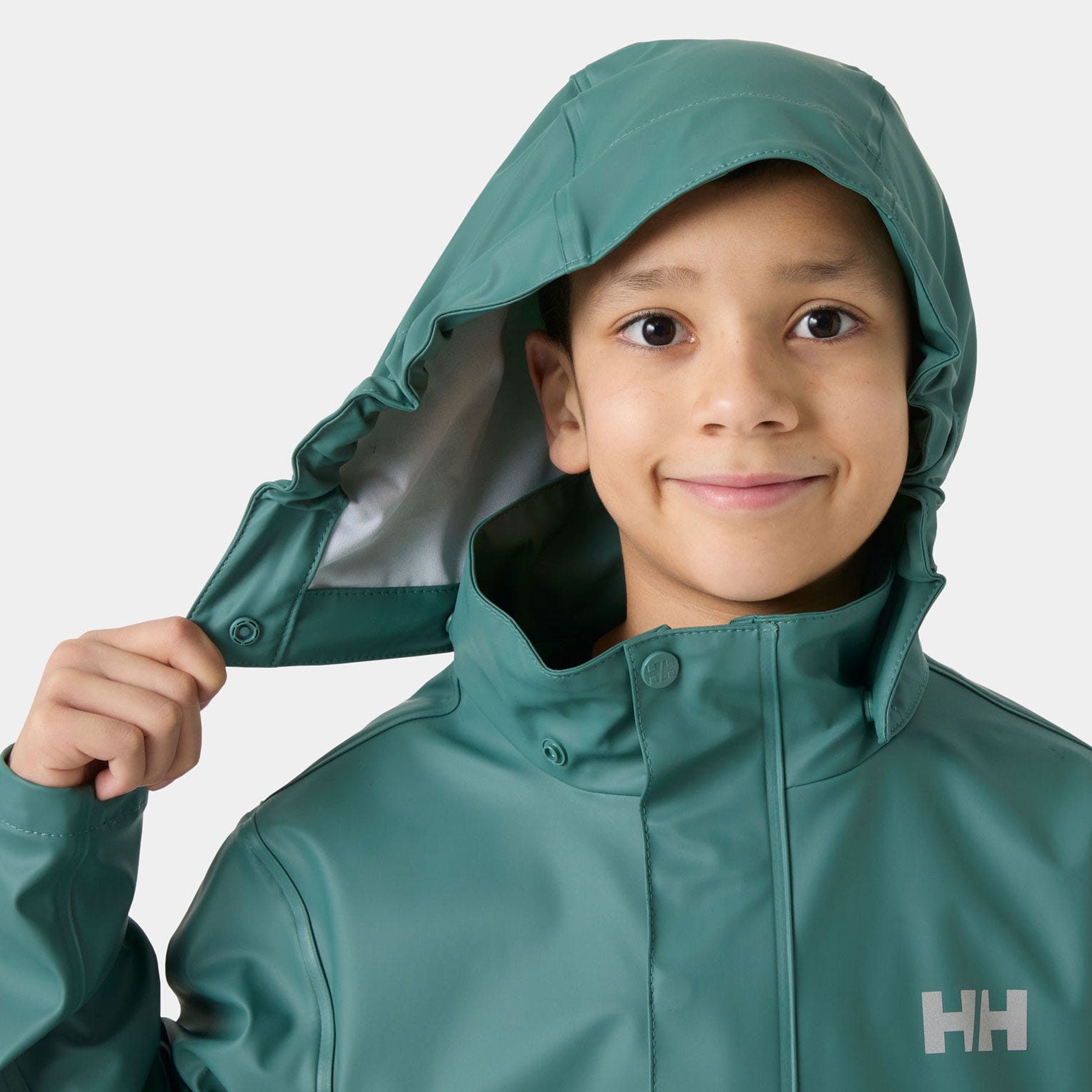 Juniors' Moss Rain Jacket - 494 OPAL GREEN