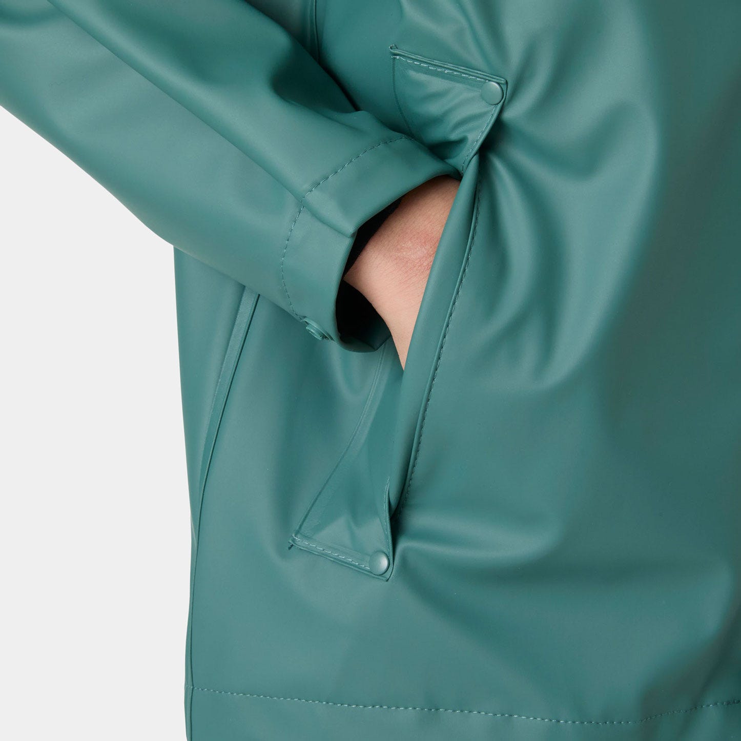 Juniors' Moss Rain Jacket - 494 OPAL GREEN