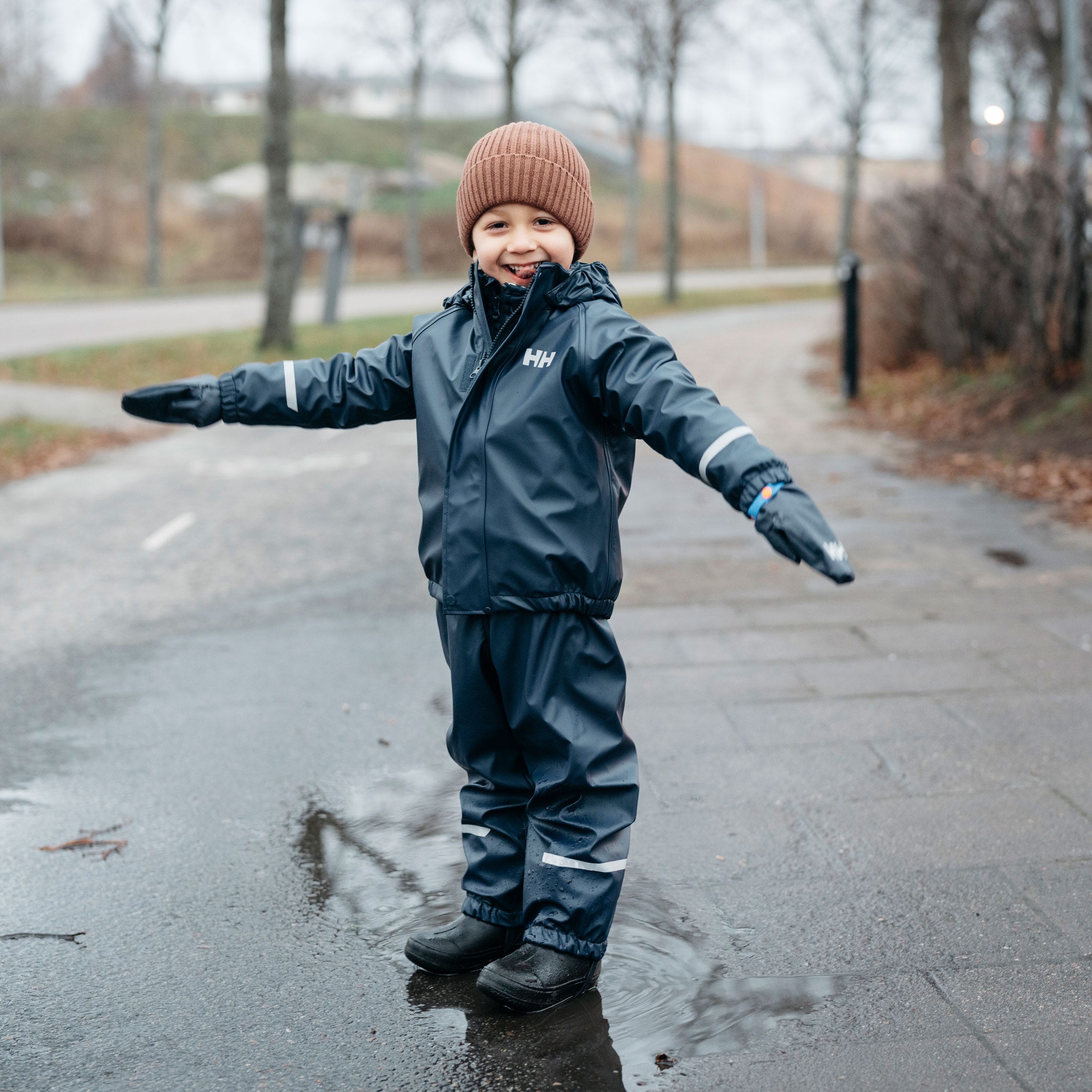 Kids’ Bergen Fleece-Lined Rain Set 2.0 - 598 NAVY