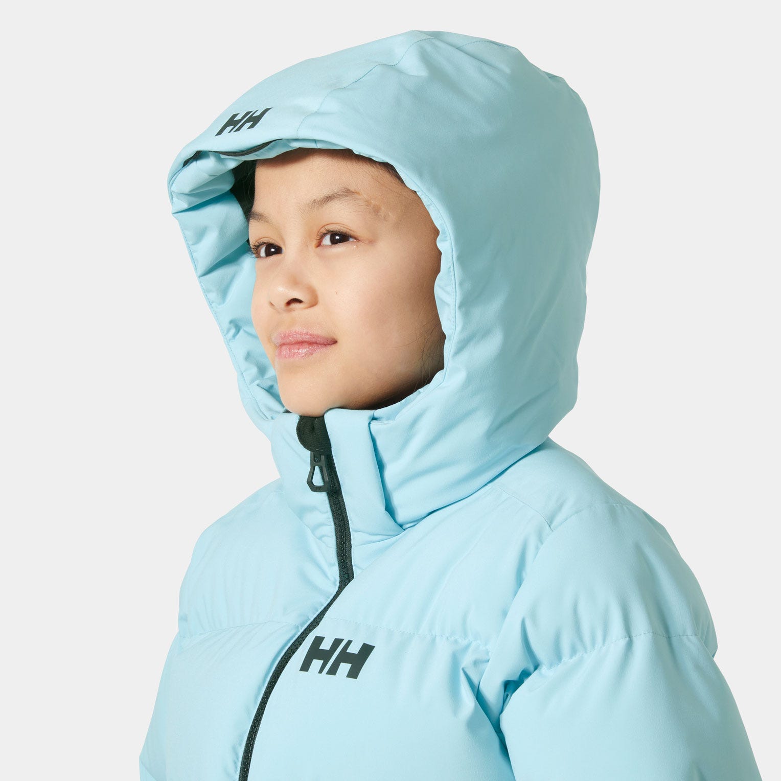 Juniors' Nora Short Puffy Ski Jacket - 607 LIGHT CYAN