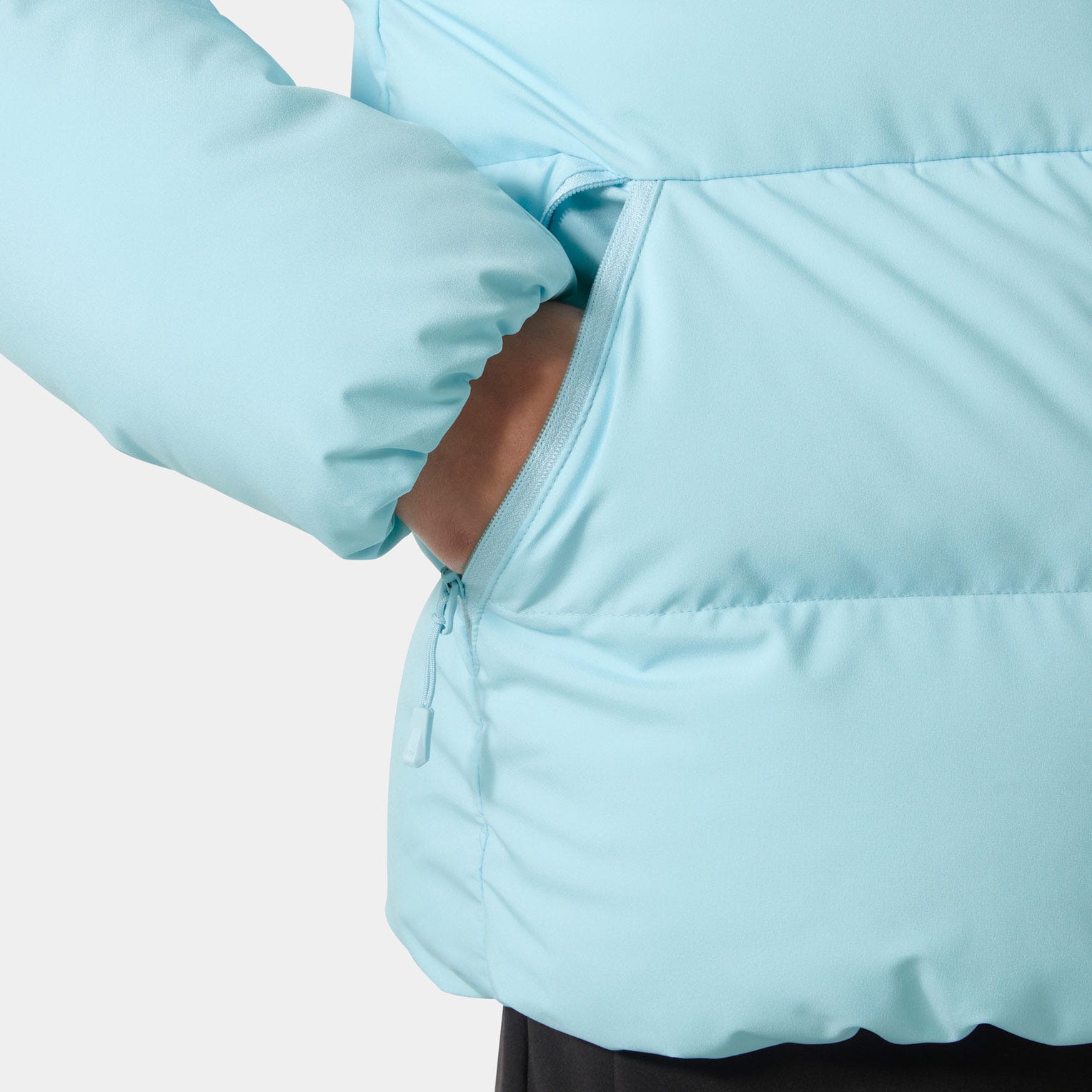 Juniors' Nora Short Puffy Ski Jacket - 607 LIGHT CYAN