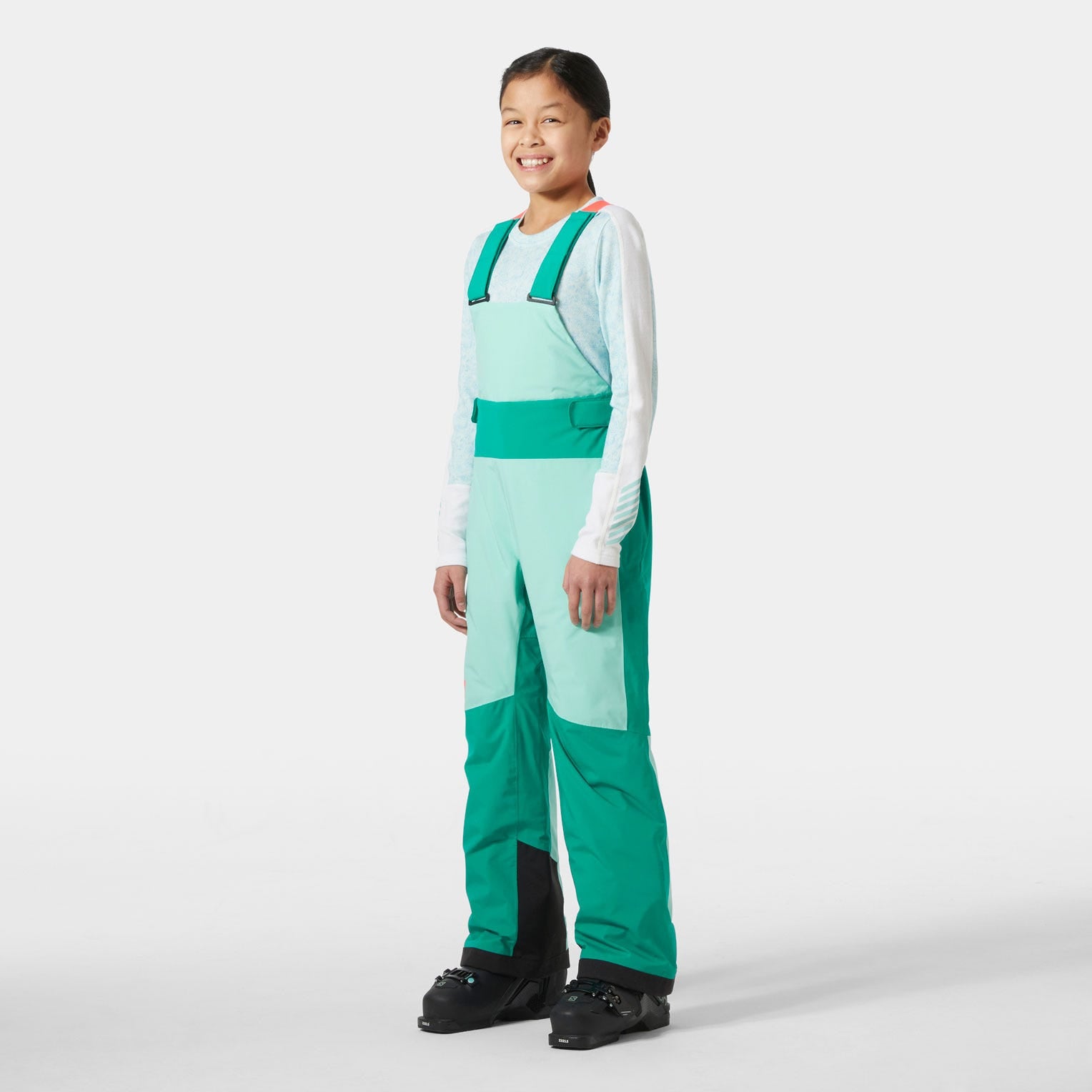 Junior Girls’ Stellar Bib Pants - 466 SIGNAL GREEN