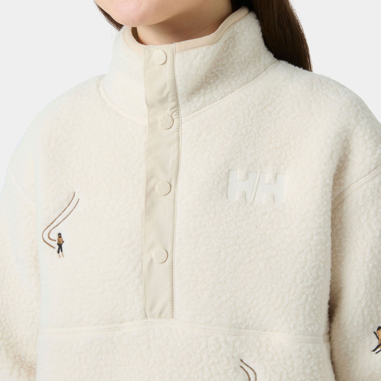 Juniors' Frosty Pile Sweater - 035 CREAM EMB