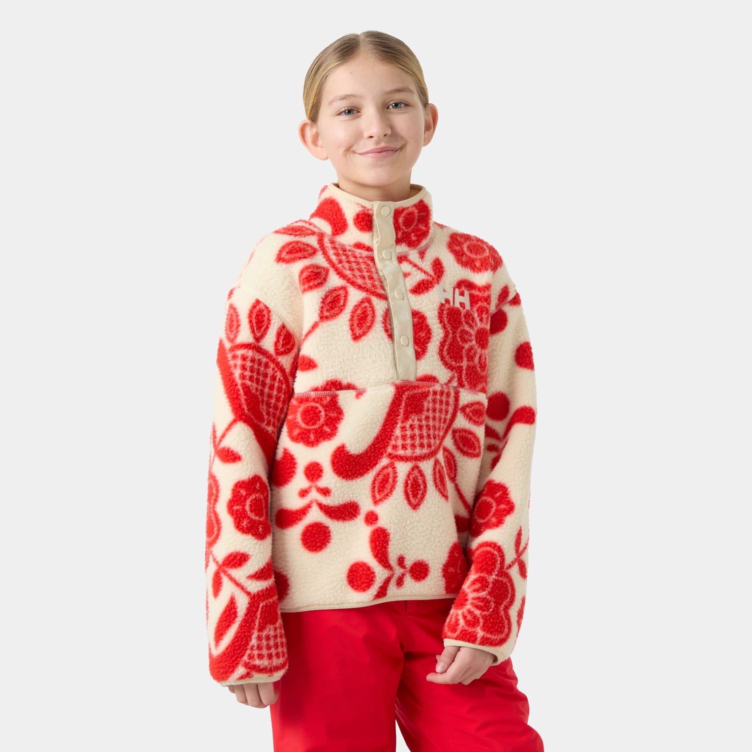 Juniors' Frosty Pile Sweater - 222 ALERT RED A