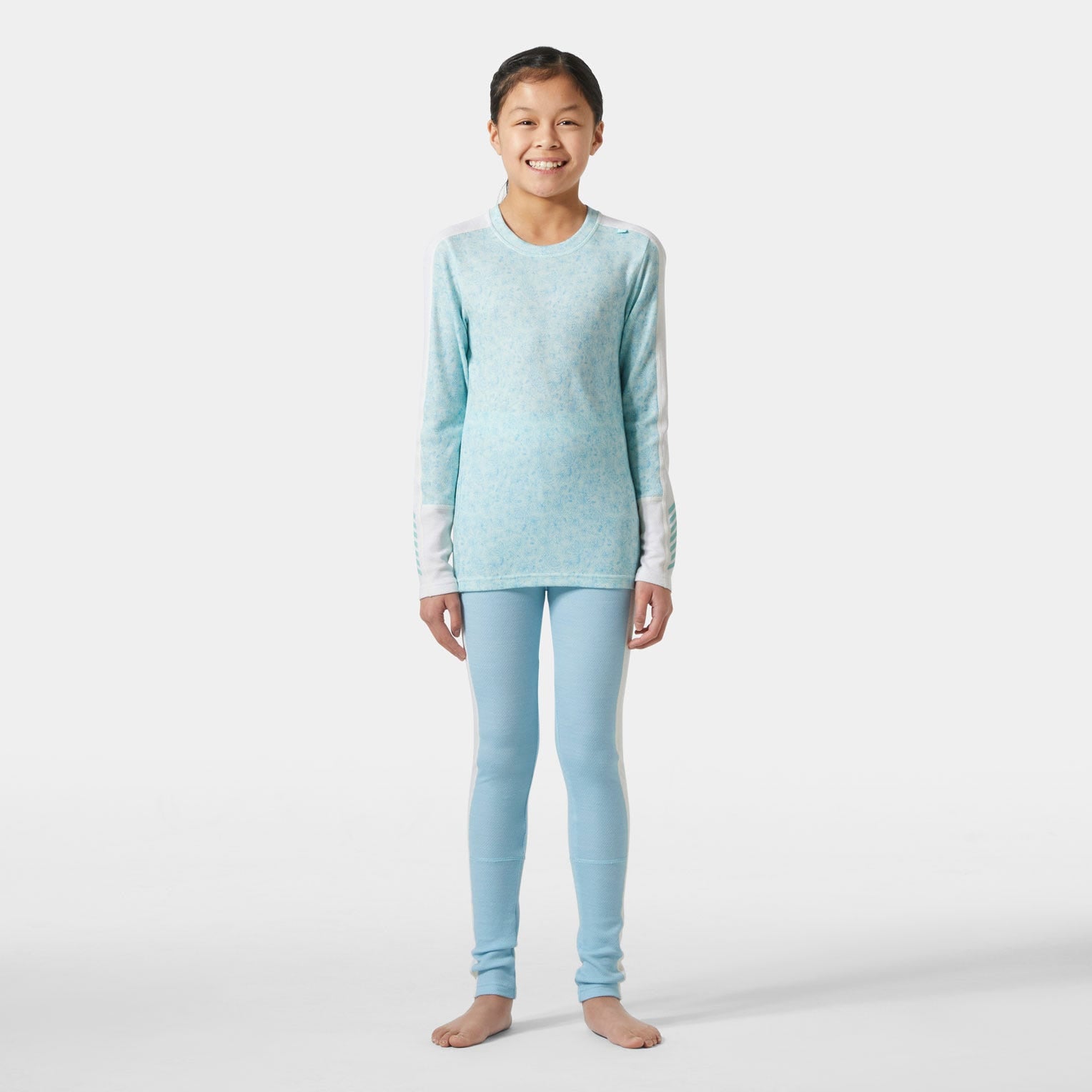 Juniors' Graphic LIFA® Merino Base Layer Set - 607 LIGHT CYAN