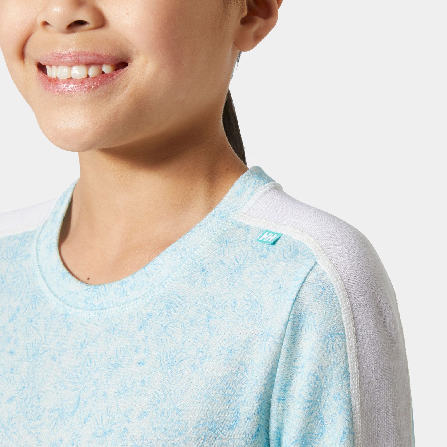 Juniors' Graphic LIFA® Merino Base Layer Set - 607 LIGHT CYAN