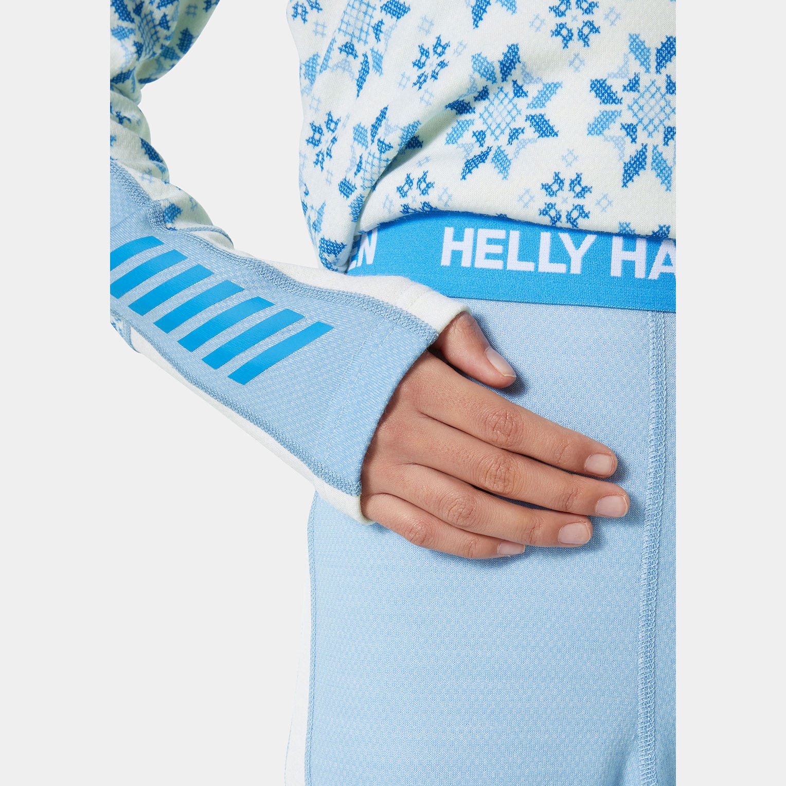 Juniors' Graphic LIFA® Merino Base Layer Set - 627 BRIGHT BLUE