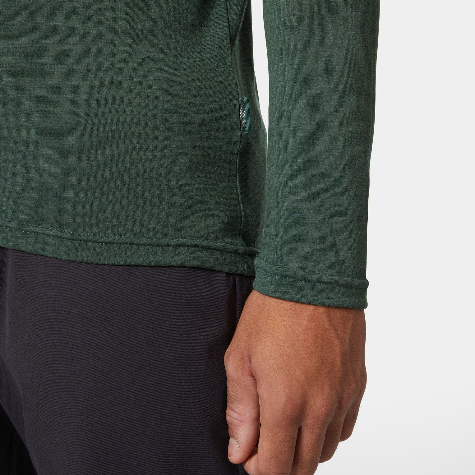 Men's HH Durawool Long Sleeve Henley - 390 JUNGLE GREEN