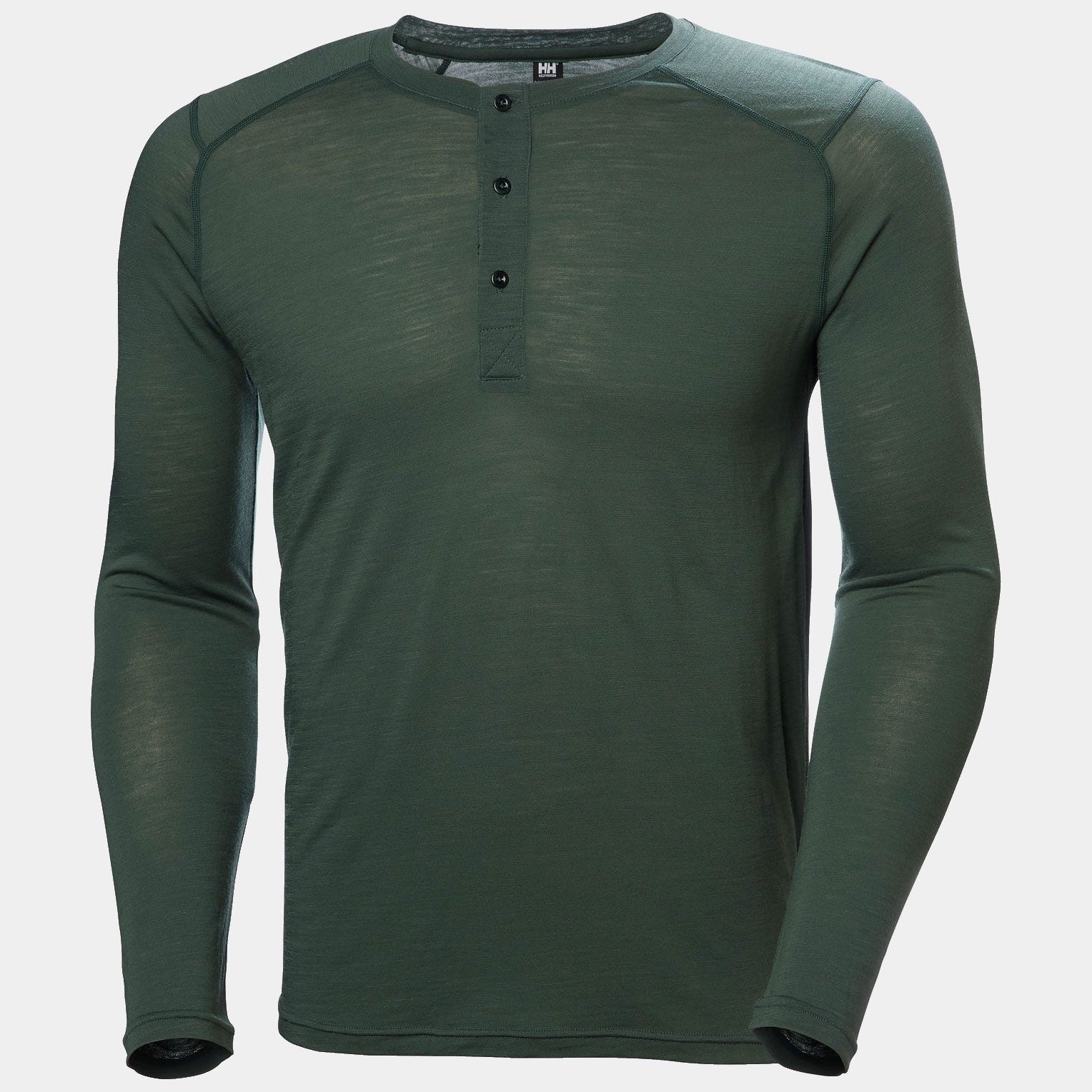 Men's HH Durawool Long Sleeve Henley - 390 JUNGLE GREEN