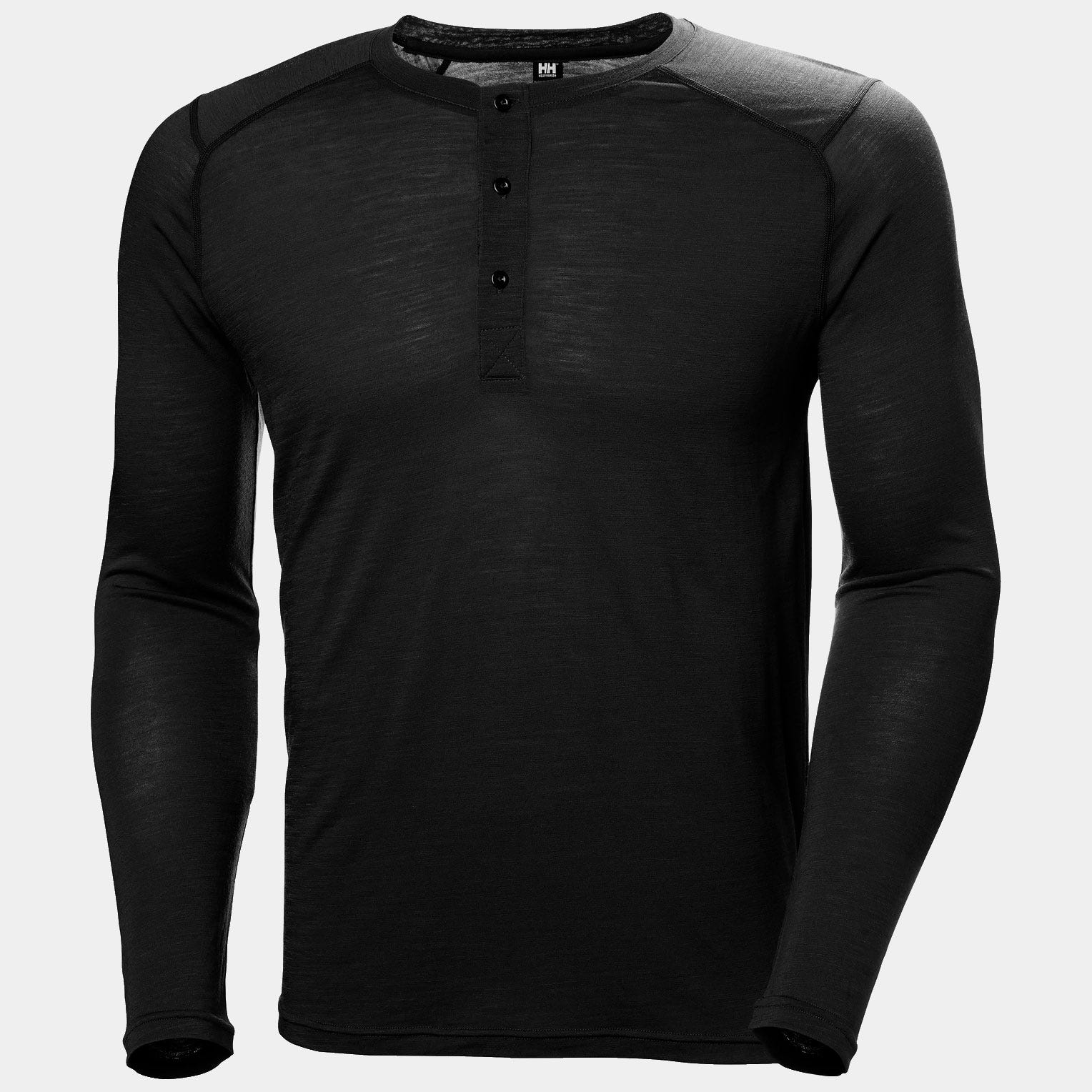 Men's HH Durawool Long Sleeve Henley - 990 BLACK