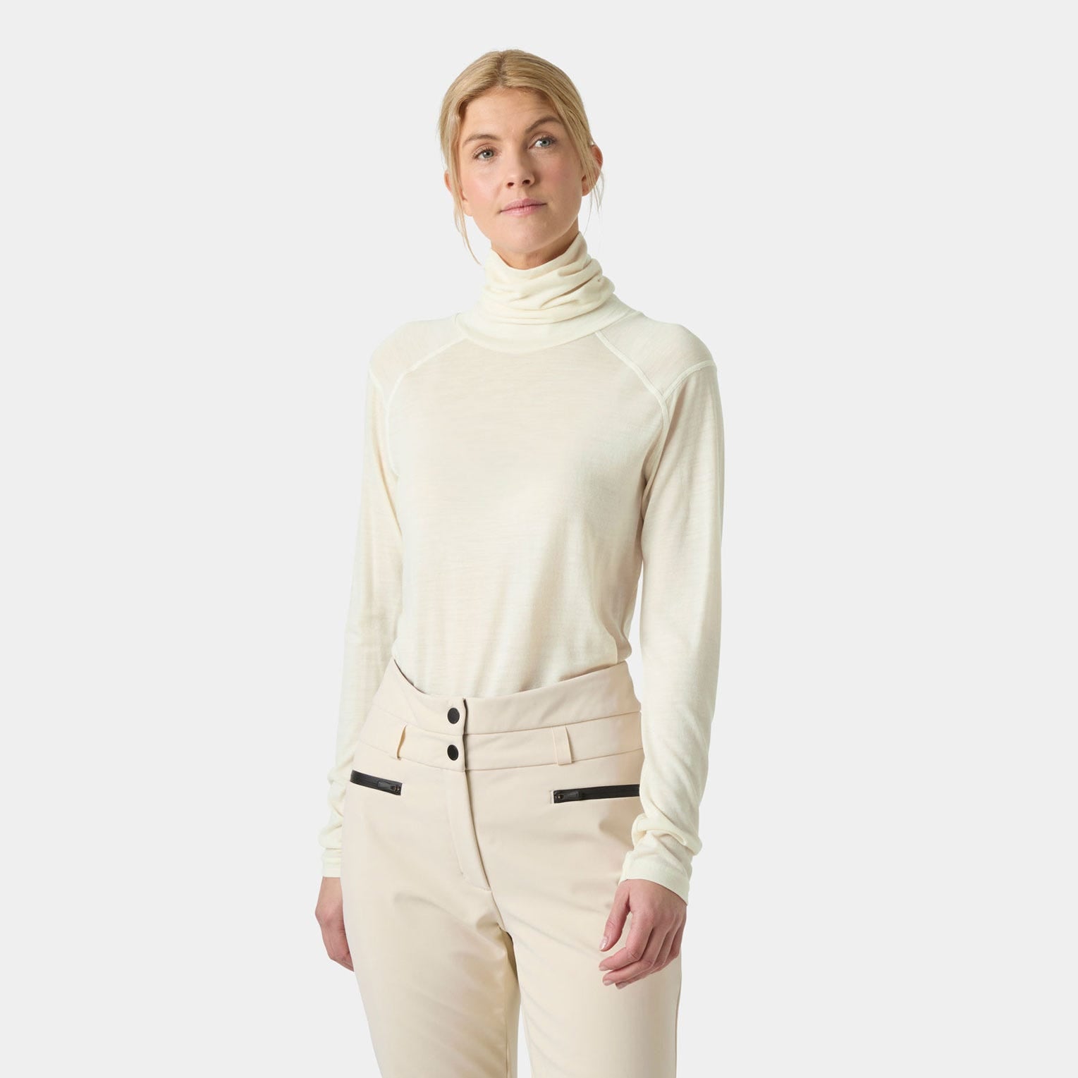 Women's HH Durawool High Neck Long Sleeve - 047 SNOW
