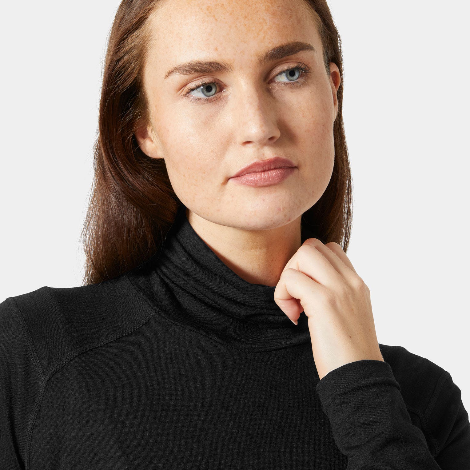Women's HH Durawool High Neck Long Sleeve - 990 BLACK