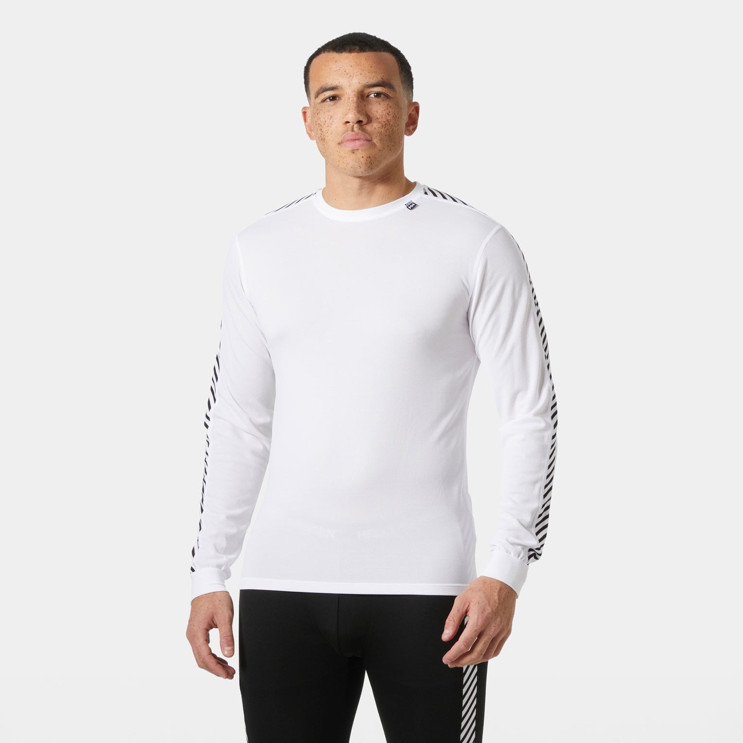 Men's HH LIFA® Stripe Long-Sleeve Crew Base Layer - 001 WHITE
