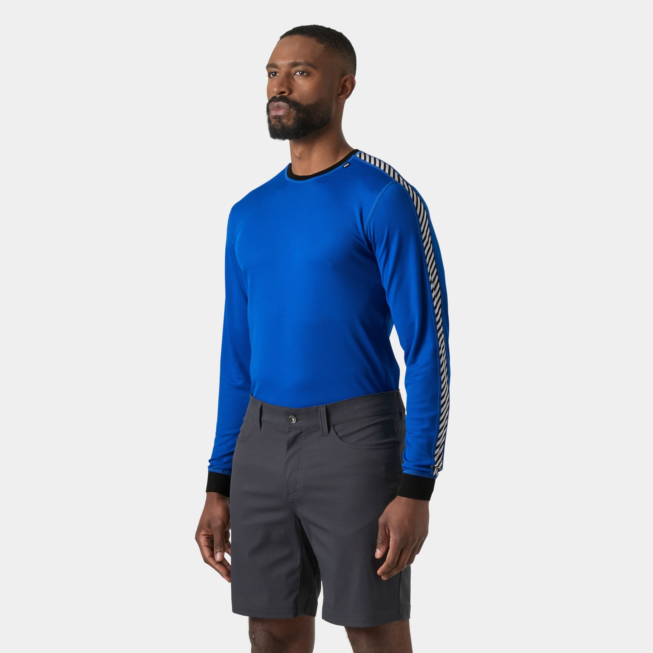 Men's HH LIFA® Stripe Long-Sleeve Crew Base Layer - 543 COBALT 20