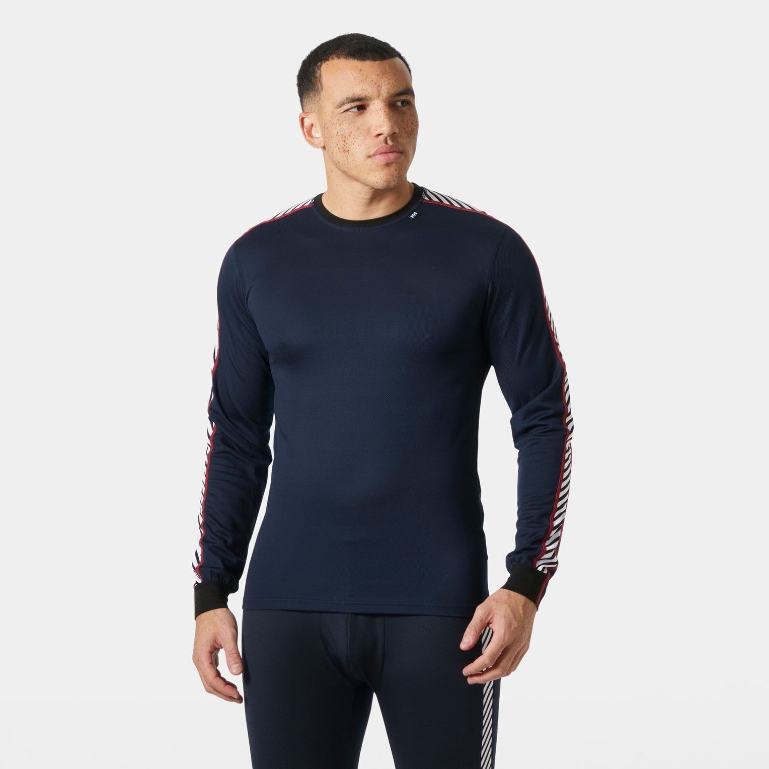 Men's HH LIFA® Stripe Long-Sleeve Crew Base Layer - 597 NAVY