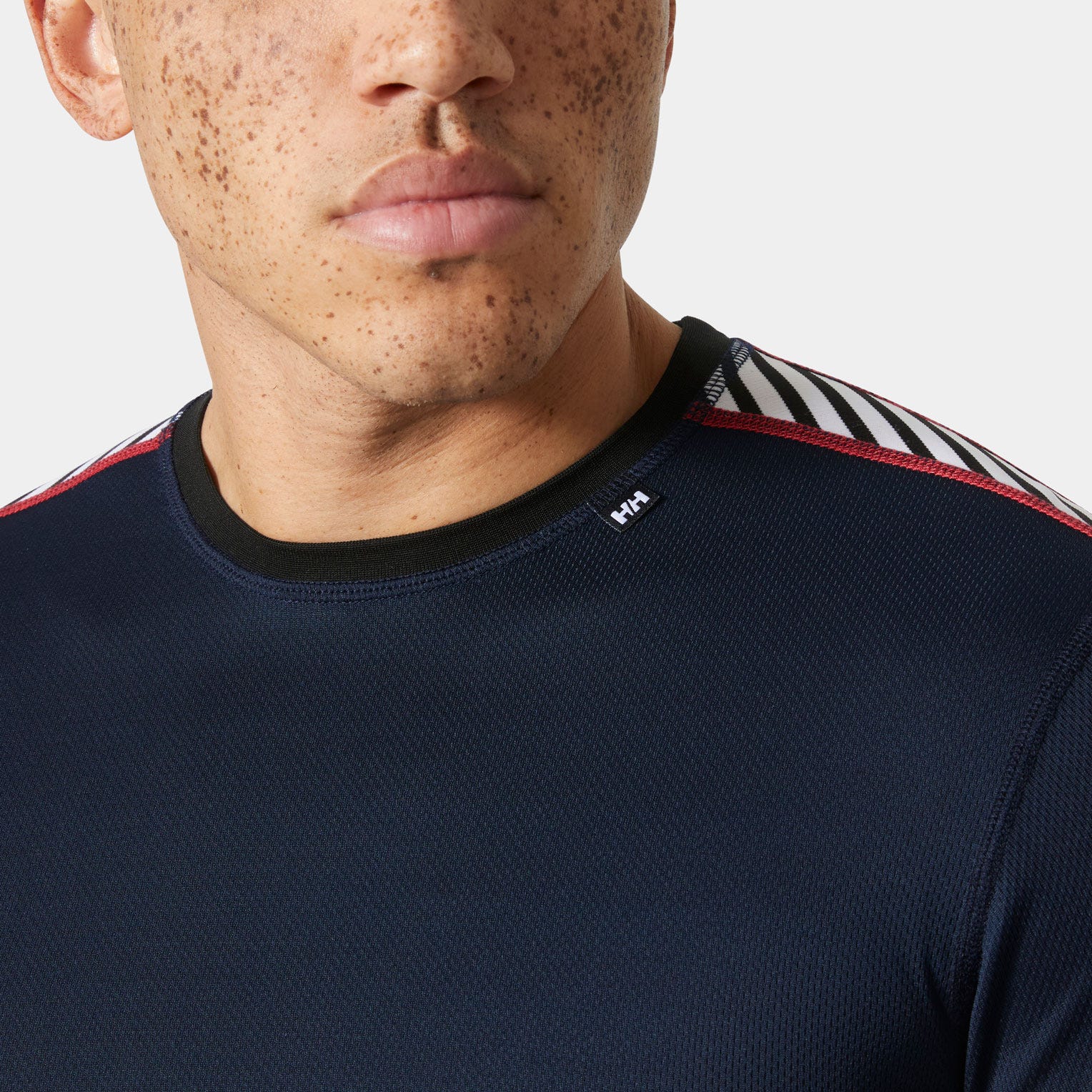 Men's HH LIFA® Stripe Long-Sleeve Crew Base Layer - 597 NAVY