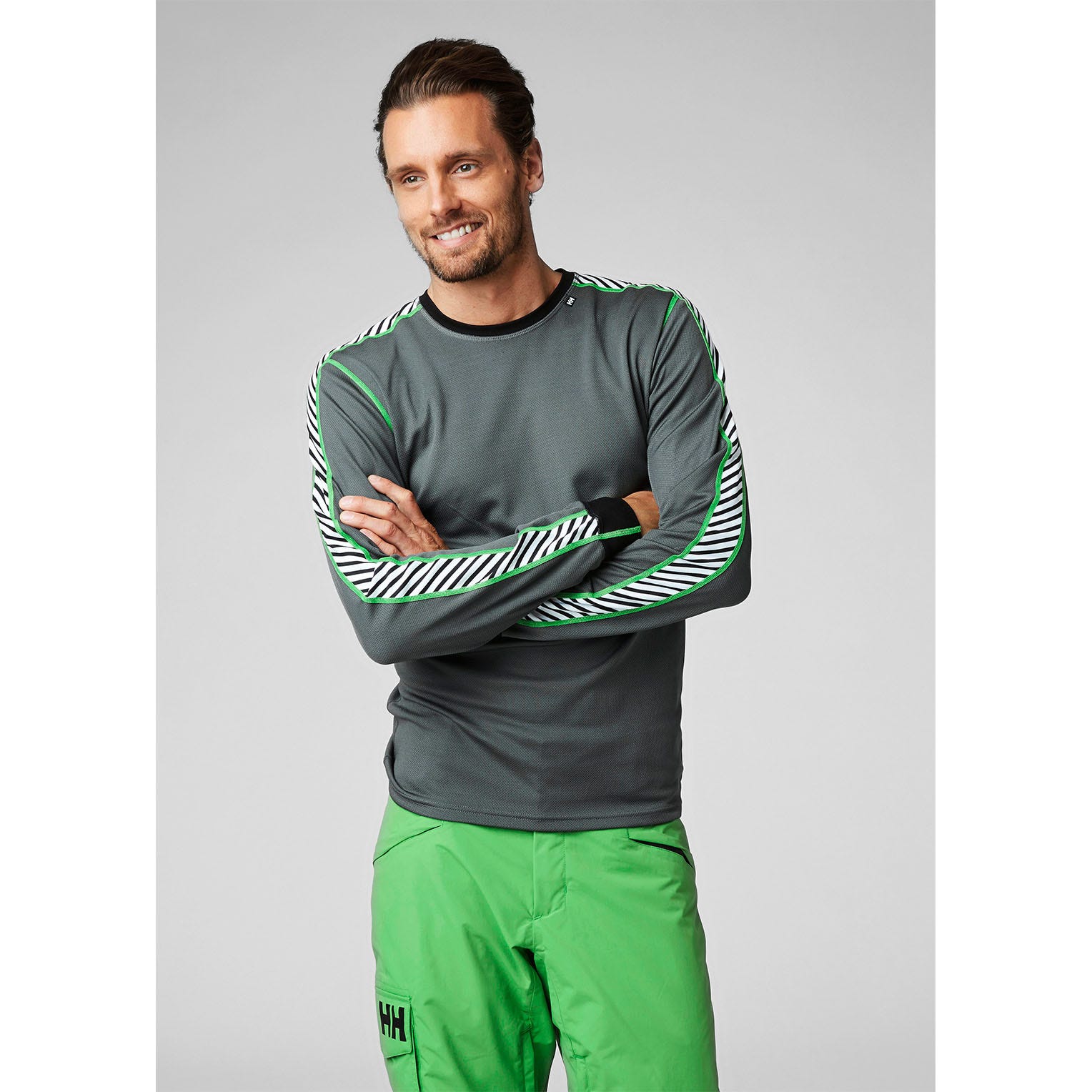 Men's HH LIFA® Stripe Long-Sleeve Crew Base Layer